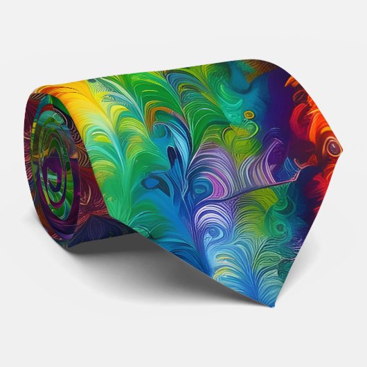 Farbige Farbe abstrakt Krawatte (Gerollt)
