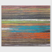 farbige Farbe auf rustikalem Holz Geschenkpapier (Flach)