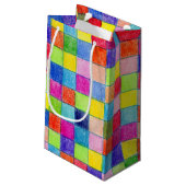 Farbige Farbe im Muster der Grafik Kleine Geschenktüte (Rückseite Schrägansicht)