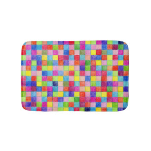 Farbige Farben in den Graph Paper Squares Badematte