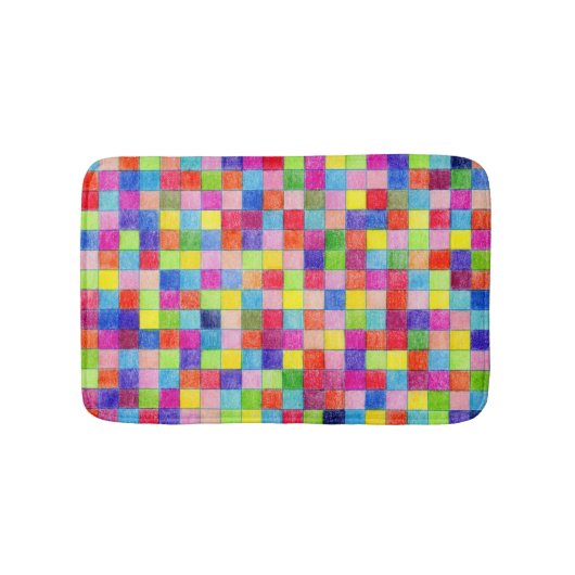 Farbige Farben in den Graph Paper Squares Badematte (Vorderseite)