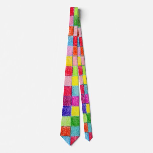 Farbige Farben in den Graph Paper Squares Krawatte (Vorderseite)