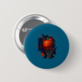 Farbige Farbenspritzer Basketball Design Button (Vorne & Hinten)