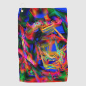 Farbige, farbige Quadrate mit "falschen Pinselstri Golfhandtuch (Vorderseite)