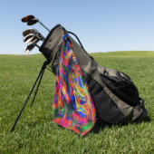 Farbige, farbige Quadrate mit "falschen Pinselstri Golfhandtuch (Gras)