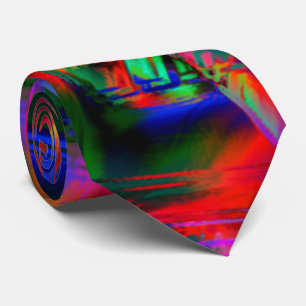 Farbige, farbige Quadrate mit "falschen Pinselstri Krawatte