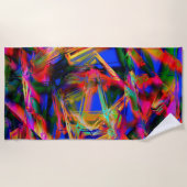 Farbige, farbige Quadrate mit "falschen Pinselstri Strandtuch (Vorderseite)