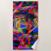 Farbige, farbige Quadrate mit "falschen Pinselstri Strandtuch (Vorderseite)