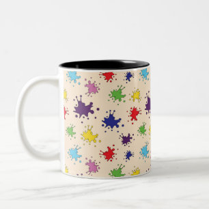 Farbige Farbklecks-Tintenspritzer-Splash Zweifarbige Tasse