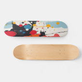 Farbige Farbklecks-Tropfen-Abstrakt-Design Skateboard (Horizontal)