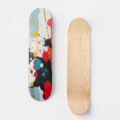 Farbige Farbklecks-Tropfen-Abstrakt-Design Skateboard (Vorderseite)