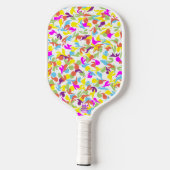 Farbige Farbkleckse Abstrakte Kunst Pickleball Schläger (Rückseite)