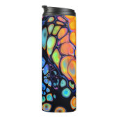 Farbige Farbklotzen Abstrakt, Name und Monogramm Thermosbecher (Nach rechts gedreht)