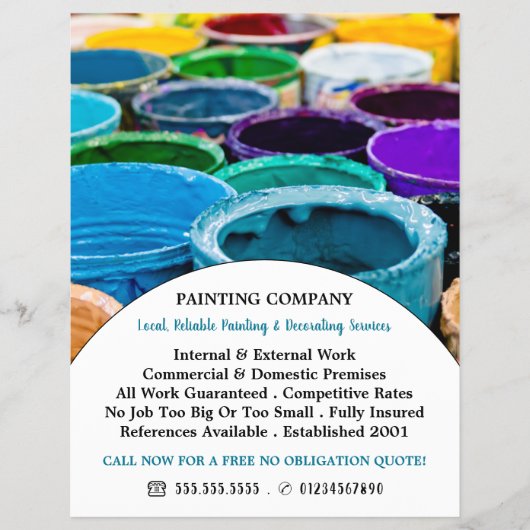 Farbige Farbknöpfe, Maler und Dekorator Flyer (Vorne)