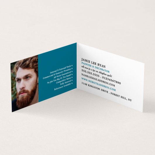 Farbige Farbknöpfe, Maler und Dekorator Visitenkarten (Innenseite)