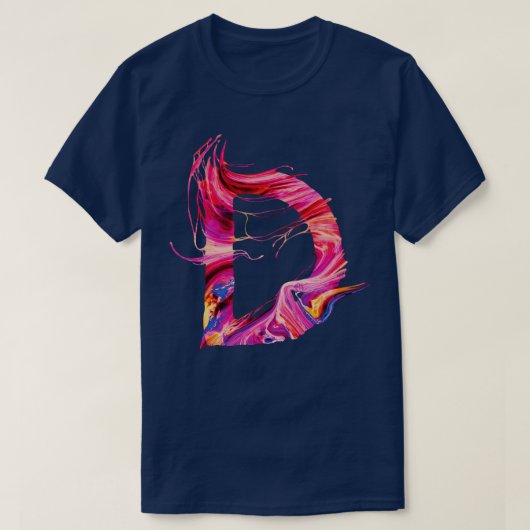Farbige Farblackierte Anfangsbuchstabe D T-Shirt (Design vorne)