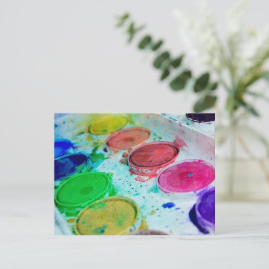 Farbige Farbpalette Postkarte (Stehend Vorderseite)
