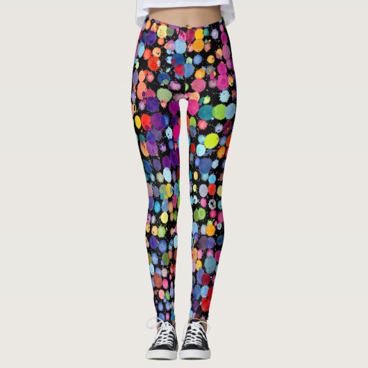 Farbige Farbspritzer Leggings (Vorderseite)