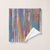 Farbige Farbstreifen Badhandtuch Set (Waschlappen)