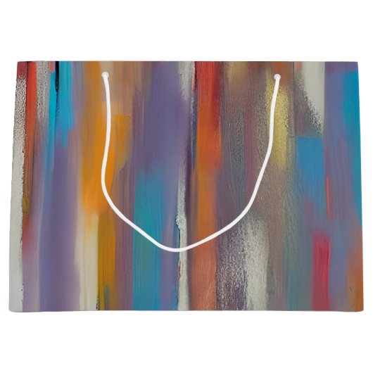 Farbige Farbstreifen Große Geschenktüte (Vorderseite)