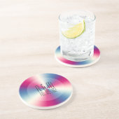 Farbige Farbtöne aus rostfreiem Stahl Sandstein Untersetzer (Seite)