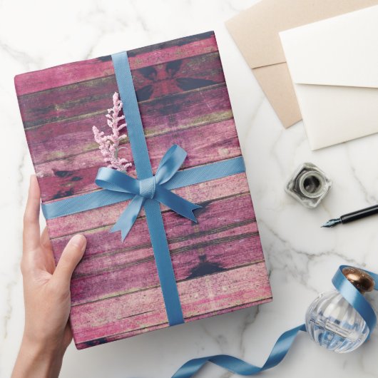 Farbige Farbtöne aus rustikalem Holz Geschenkpapier (Schenken)