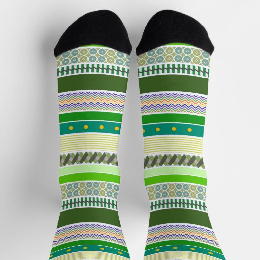 Farbige Farbtöne, grafische Streifen Socken (Oben)