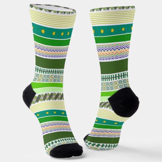 Farbige Farbtöne, grafische Streifen Socken (Gewinkelt)