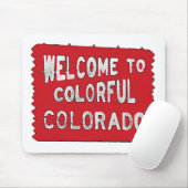 Farbige Farbtöne Rotes Willkommensschild Mousepad (Mit Mouse)