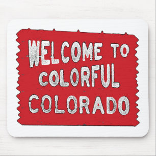 Farbige Farbtöne Rotes Willkommensschild Mousepad