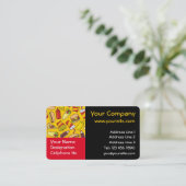 Farbige Fast Food Icons Muster Horizontal Visitenkarte (Stehend Vorderseite)