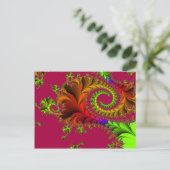 Farbige Feathery-Fraktal-Wirbel Postkarte (Stehend Vorderseite)