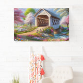 Farbige Feder/blumenüberdachte Brücke & Fluss Banner (Insitu)