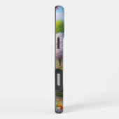 Farbige Feder/blumenüberdachte Brücke & Fluss iPhone Hülle (Rechte Seite)