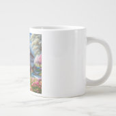 Farbige Feder/blumenüberdachte Brücke & Fluss Jumbo-Tasse (Rechts)
