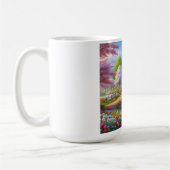 Farbige Feder/blumenüberdachte Brücke & Fluss Kaffeetasse (Links)