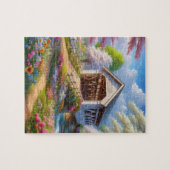 Farbige Feder/blumenüberdachte Brücke & Fluss Puzzle (Horizontal)