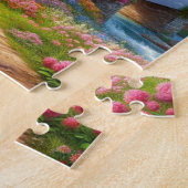 Farbige Feder/blumenüberdachte Brücke & Fluss Puzzle (Seite)