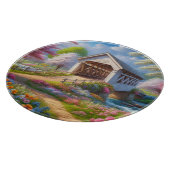 Farbige Feder/blumenüberdachte Brücke & Fluss Schneidebrett (Ecke)