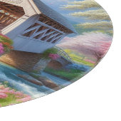 Farbige Feder/blumenüberdachte Brücke & Fluss Schneidebrett (Ecke)