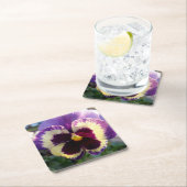 farbige Feder Pansy Rechteckiger Pappuntersetzer (Vor Ort)