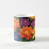 Farbige Federblumen-Gestaltung Kaffeetasse (Mittel)