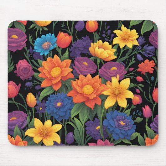 Farbige Federblumen-Gestaltung Mousepad (Vorne)