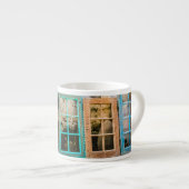 Farbige Fensterrahmen Espressotasse (Vorderseite Rechts)