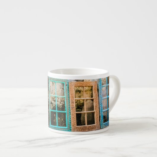 Farbige Fensterrahmen Espressotasse (Vorderseite Rechts)