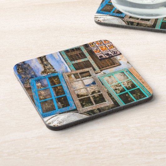 Farbige Fensterrahmen Getränkeuntersetzer (Linke Seite)