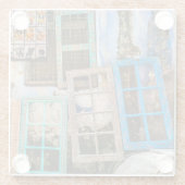 Farbige Fensterrahmen Glasuntersetzer (Rückseite)