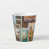 Farbige Fensterrahmen Milchtasse (Vorderseite)