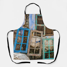 Farbige Fensterrahmen Schürze