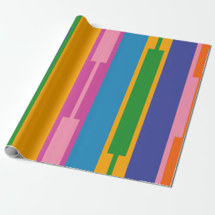Farbige, fett geokettenförmige geometrische Blocks Geschenkpapier